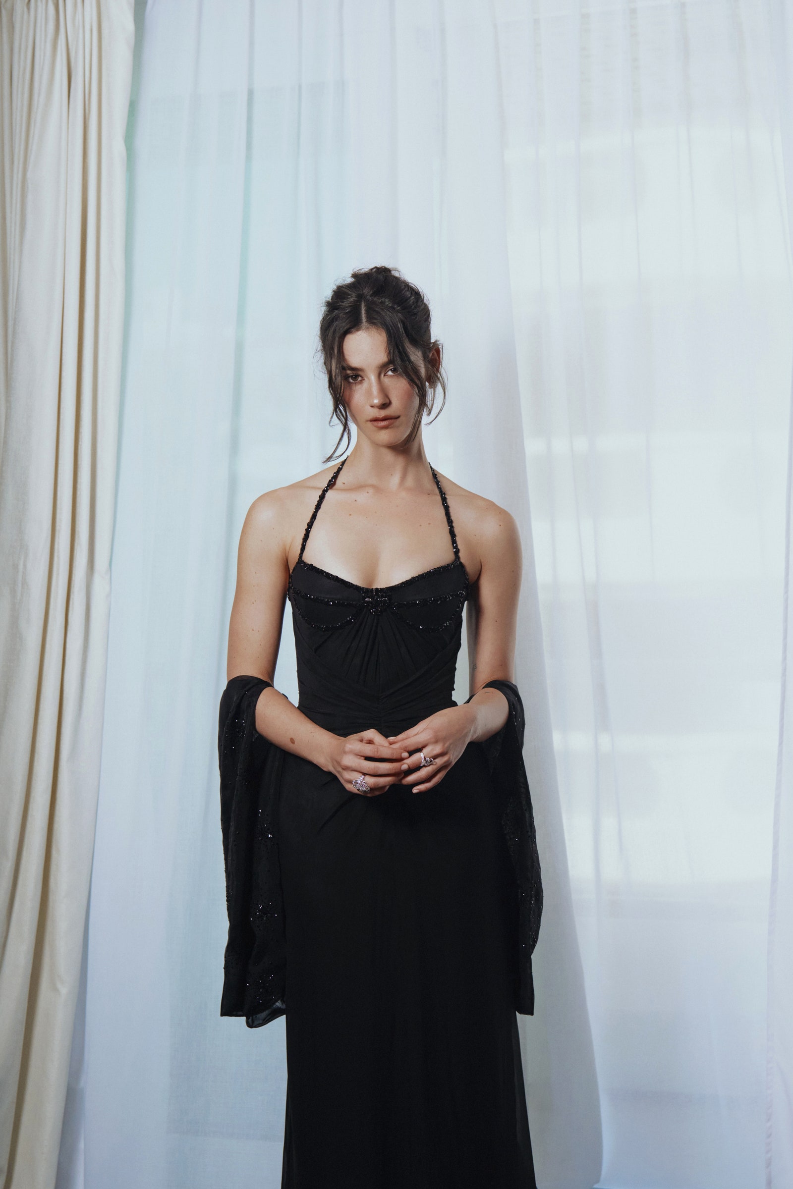 Images may contain Alexxis Lemire Clothing Dress Evening Dress formally wearing adult fashion gowns and accessories